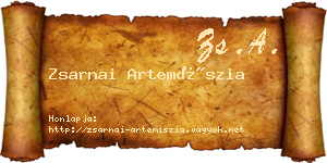 Zsarnai Artemíszia névjegykártya